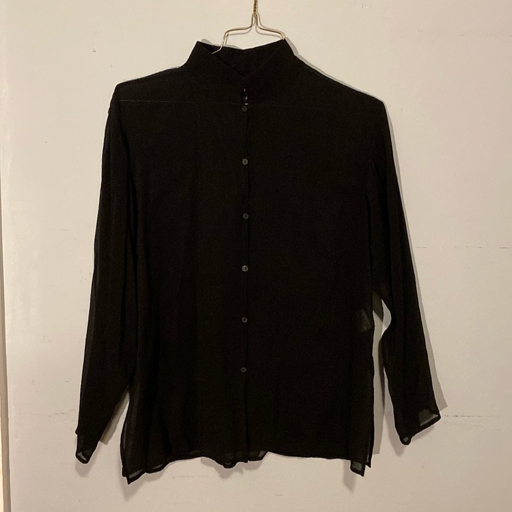 Eileen Fisher sheer silk blouse, size M
